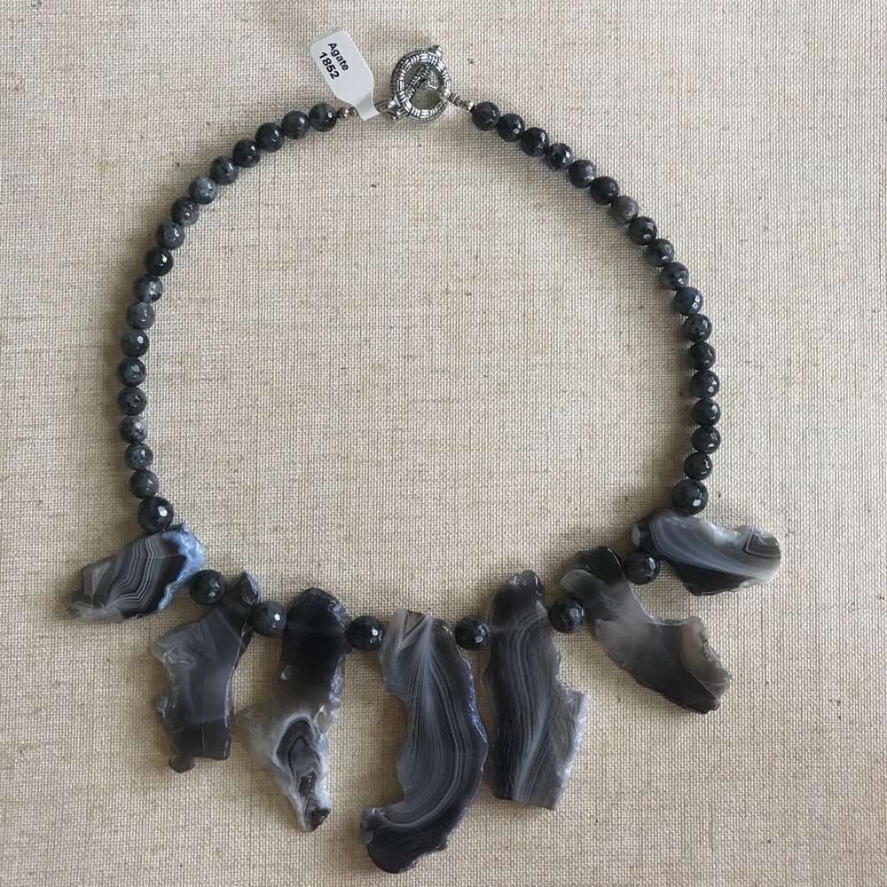 Natural Stone NECKLACE Agate Gemstone Jewelry